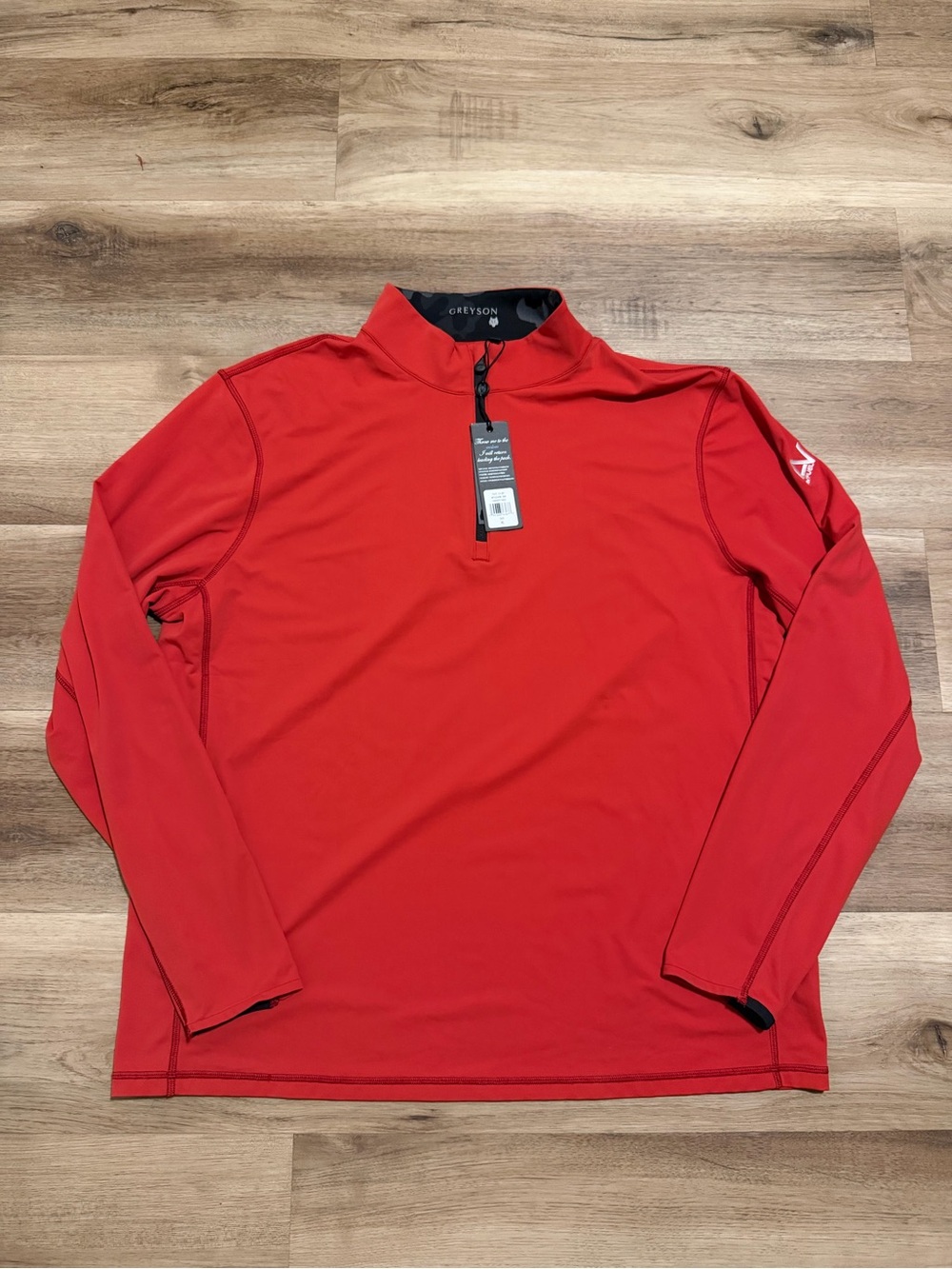 NWT Greyson Golf Pullover Tate 1/4 Zip XL Sunday Red Polyamide Spandex Logo